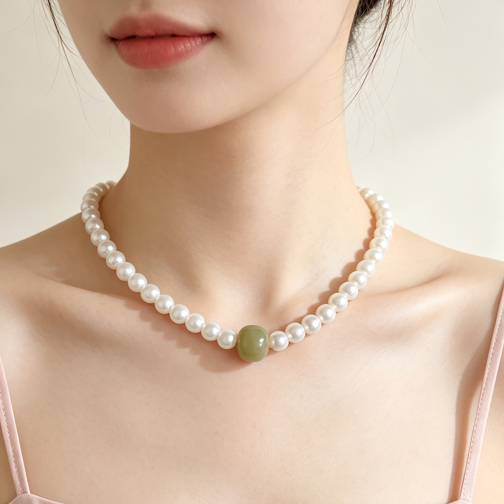 Natural Bodhi Shell Bead Necklace with Adjustable Length